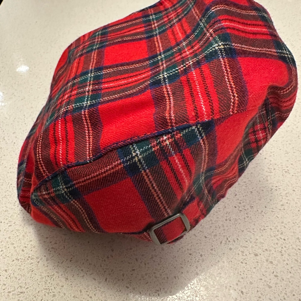 Janie and Jack Red Plaid Newsboy Cap